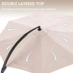 11FT Solar Powered LED Light Cantilever Patio Umbrella with Base Included, Large Cantilever Umbrella with, Customized – in a