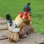 Creative Resin Rooster Hen Welcome Sign Decoration Items Home Livingroom Desk Sculpture Crafts Outdoor Garden Statue Accessories - Image 6