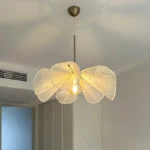 WabiSabi Japan Minimalist LED Ceiling Pendant Light Fabric Flower Chandelier Home Decoration Hotel Restaurant Island Indoor