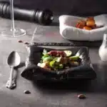 INS Creative White Hotel Square Plate, Ceramic Cold Dish, Artistic Conception Tableware, New Products – close-up detail