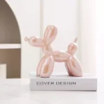 Vilead Ceramic Plating Balloon Dog Orange Figurines Animal Statue Handmade Sculpture Gold Sliver Modern Living Room Desk