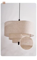 Nordic Minimalist Wabi Sabi Fabric Chandelier Living Dining Room Bedroom Pendant Light Home Indoor Lighting Hanging Lamp