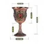 European Gemstone Rose Metal High Footed Wine Cup Wedding Toast Cup Household Wine Glass Holiday Gift – base detail