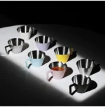 Stainless steel espresso measuring cup with precise scale and single spout