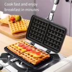 Heart Shaped Waffle Cake Mold Pot Non Stick Double Side Biscuits Muffin Mould Pot Bakeware Easy Breakfast Cooking for Household - Image 3