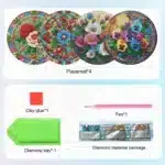 Diamond Painting Placemats Pattern Round Diamond Painting Table Mats Rhinestone Anti-slip Placemat for Home Decor – top view