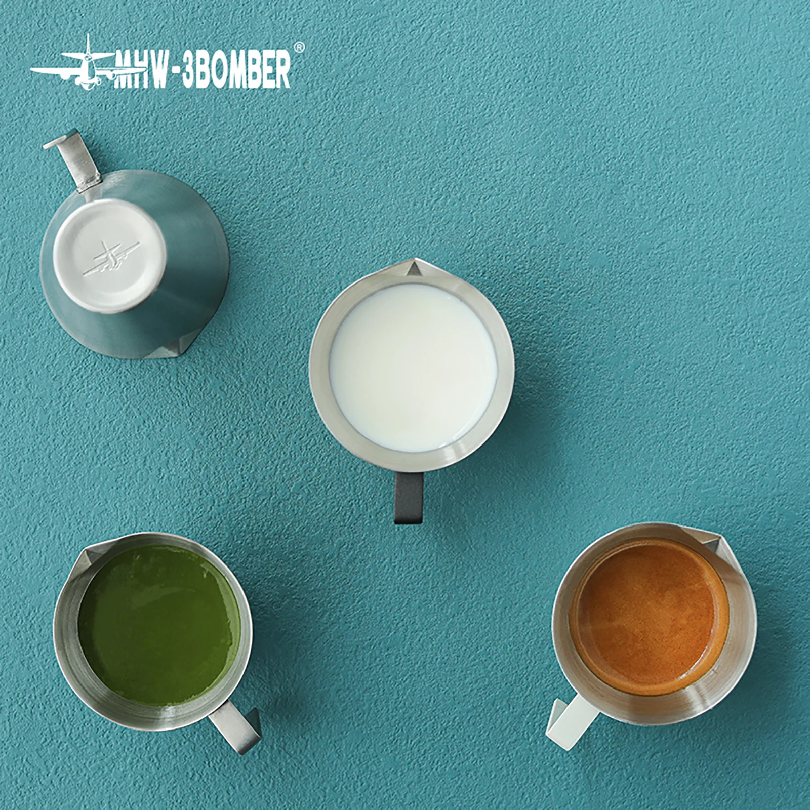 MHW-3BOMBER Espresso Measuring Cup 100ml Dual Pour Spouts & Accurate Scale Stainless Steel Shot Cup for Baristas