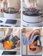 3pcs Silicone Placemats Square Heat Resistant Mats Placemat Kitchen Tableware Mat Hot Pots and Pans Coaster Kitchen
