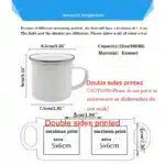 Super Papy Print Mugs Creative Coffee Cups Drink Water Tea Camping Cup Enamel Mug Outdoor Home Handle Drinkware Gift for