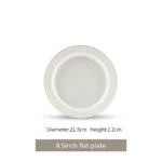 Relief Sculpture Gold Inlay Ceramic Rice Bowl Dishes Beef Steak Plate Fish Plate Premium Ceramic Tableware 1pcs - Image 12