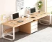 78 Inch Extra Long Desk, Double Desk with 2 Drawers, Two Person Desk Long Computer Desk with Storage Shelves, Writing Table