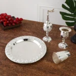4pcs Set,Kiddush Wine Glass Cup and Tray,Havdalah Candle Holder,Besamim Spice Box Suitable for The End of The Sabbath – side
