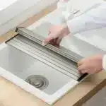 304 Stainless Steel Dish Drainer Roll Up Dish Drying Rack Shelf Folding Cutting Board Sink Washbasin Chopping Board Kitchen