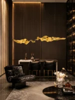 Designer Golden Angel Eyes Chandelier Handmade Metal LED Pendant Lamp Dimmable Luxury Lighting for High-End Residential