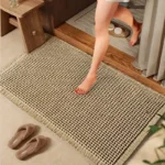 Polyester-cotton Waffle Bath Mat Bathroom Door Mat Anti-slip Foot Mats Water-absorbent, Quick-drying Floor Towel Anti-slip