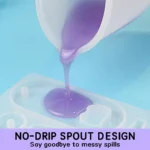 Flexible silicone measuring cup with printed scale for epoxy resin and candle making