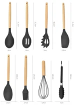 12PCS Food Grade Silicone Kitchen Cookware Utensils Turner Spatula Measuring Spoons Practical Cooking Tool Kitchenware Set