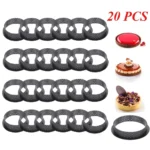 20PCS Tart Ring Perforated Cake Round Plastic Molds DIY Mousse Cake Hamburgers Non Stick Bakeware Mold for Home Baking Tools - Image 7