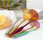 Big Salad Spoon Fork Set Stainless Steel Kitchen Food Server Pasta Utensils Public Gold Tableware Using Buffet Restaurant Tools - Image 27