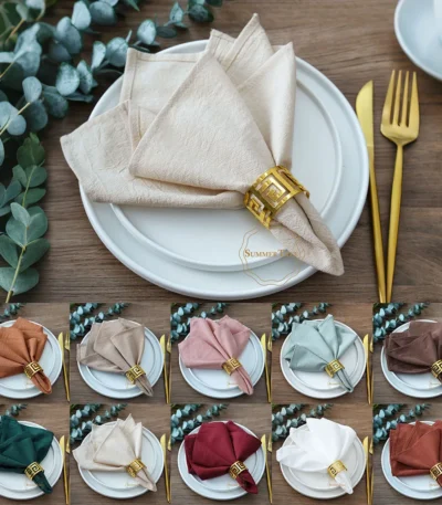 10pcs 40x40cm Cloth Napkins Washed Cotton Dinner Table Napkin Place Mats Tea Towel for Restaurant Home Wedding Party Decor