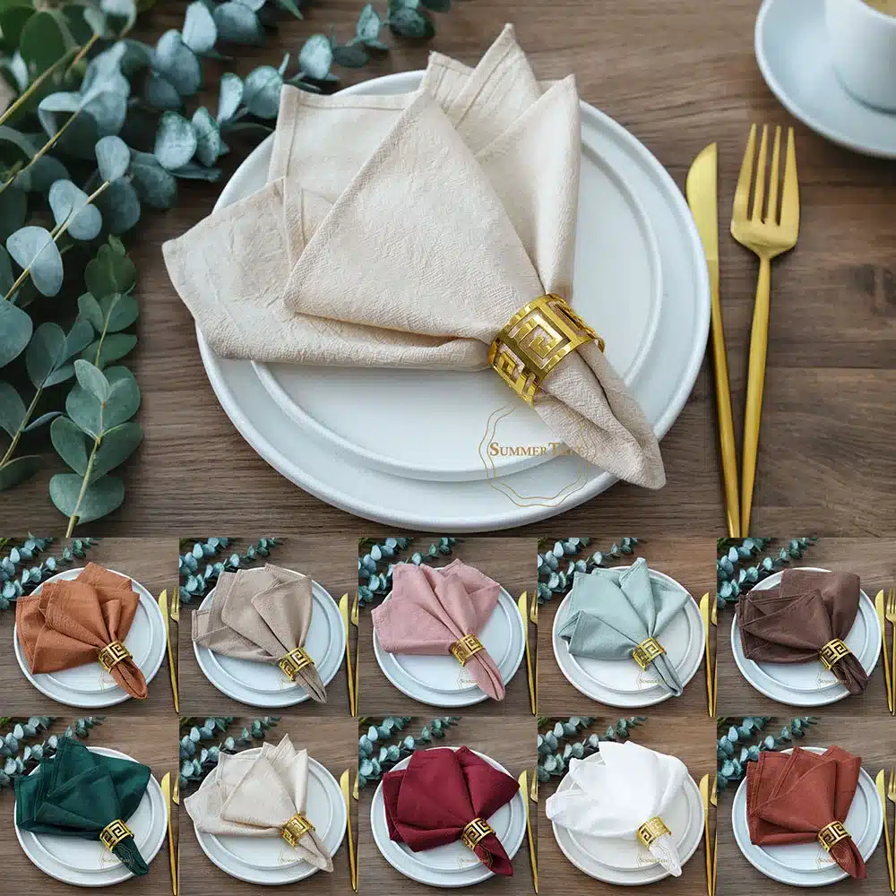 10pcs 40x40cm Cloth Napkins Washed Cotton Dinner Table Napkin Place Mats Tea Towel for Restaurant  Home Wedding Party Decor
