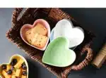 Heart Shaped Bowl Love Heart Ceramic Steamed Egg Bowl Candy Color Dessert Salad Plate 7 Inch Cake Fruit Plate Kitchen