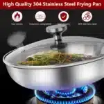 22-28cm Inch Tri-ply 18/8 Stainless Steel Chef's Pan,Frying Pan with Lid,Induction Pan,Pot and Pan Set,Dishwasher and Oven