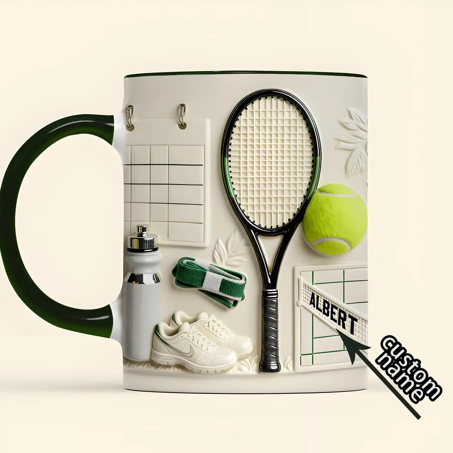 Custom Tennis Theme Ceramic Mug with Name Personalization - Sports Gift for Tennis Lovers Custom Tennis Theme Ceramic Mug with Name Personalization - Sports Gift for Tennis Lovers