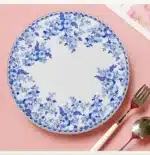 Vintage blue and white porcelain dinner plate set, bone china western tableware, home hotel restaurant Dim sum fruit steak