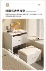 Compact LED Makeup Vanity Desk with Stool and Mirror – close-up detail
