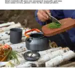 Aluminum Outdoor Camping Cookware Set, With Mesh Bag Folding Cookset Camping Kitchen Cooking Teapot and Pans Equipment