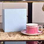 Crystal Swan Espresso Cup and Saucer Tea Set High Value Gift Box for Housewarming Present Luxury Tableware Cups and Mugs