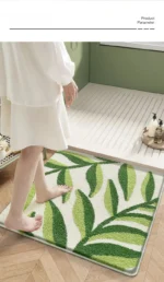 Square Floral Bath Mat, Ultra Plush Absorbent Bathroom Rug, Non-Slip Backing & Soft Touch Surface, Floor Mats for Bathroom Decor - Image 29