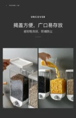 Airtight plastic cereal storage containers with pour spout and measuring cup lid