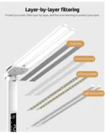 LED Desk Lamp,Multifunction Table Lamp with Calendar USB Touch Night Light with Pen Holder for Bedroom Reading Lamp de