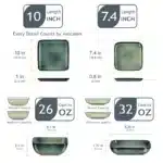 Vancasso Stern Dinner Set Green Square Kiln Change Glaze Tableware 16 Piece Kitchen Dinnerware Ceramic Crockery Set for 4
