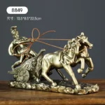 Side profile of horses in galloping pose, muscles defined, gold paint shimmering.