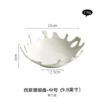 Nordic Coral Porcelain Salad Plate Abstract Irregular White Ceramic Dinner Plate Hotel Tableware Cooking Dishes Kitchen
