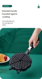 Heart Shaped Waffle Cake Mold Pot Non Stick Double Side Biscuits Muffin Mould Pot Bakeware Easy Breakfast Cooking for Household - Image 14