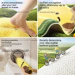 Creative Fruit-shaped Bath Mat Thickened Flocked Microfiber Bathroom Rug Non-slip Water-absorbent Quick-drying Foot Mat