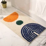 Modern Abstract Art Microfiber Bath Mat Flocking Bathroom Rug Decorative Carpet Non-slip Absorbent Shower Door Mat Foot Pad