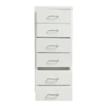 6 Drawer File Cabinet with Lock, Vertical Filing Storage Cabinets with Wheels Metal Rolling Organizer for Home Office Study