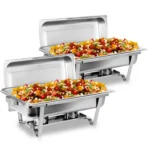 2/4/6 Pack 8QTChafing Dish Buffet Set Stainless Steel Food Warmer Kit with Lids Holders for Restaurant Catering Parties Weddings - Image 15