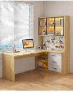 L Shaped Bookcase Integrated Computer Desk Corner Student Bedroom Home Simple Office Writing Desktop E-sports Computer Table