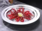 Big Dinner Dessert Plate with Lid Salad Plate Dinnerware seafood lobster Serving Dish Round Plate with Dome Cover Steak tray