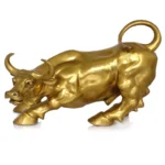 Feng Shui Mascot Copper Bull Wall Street Cattle Sculpture Cow Statue Office Decor Crafts Gift – close-up detail