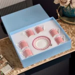 Crystal Swan Espresso Cup and Saucer Tea Set High Value Gift Box for Housewarming Present Luxury Tableware Cups and Mugs