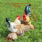 Creative Resin Rooster Hen Welcome Sign Decoration Items Home Livingroom Desk Sculpture Crafts Outdoor Garden Statue Accessories - Image 3