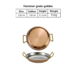 304 stainless steel Spanish seafood rice pot Commercial crayfish plate Flat bottom stewed rice pot Double ear frying pan
