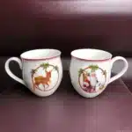 German Weibao Christmas tableware flat plate round cake mug teapot coffee cup soup salad – angled view
